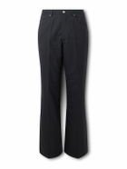 SECOND / LAYER - Flared Pinstriped Wool Trousers - Black