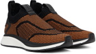 ZEGNA Black & Orange Slip-On Sneakers