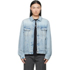 MM6 Maison Margiela Blue Poplin Trim Denim Jacket