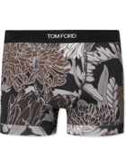 TOM FORD - Floral-Print Stretch-Cotton Jersey Boxer Briefs - Gray