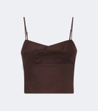 Cala de la Cruz Sei cutout linen top