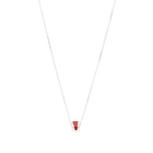 Ellie Mercer Women's Small Resin Bead Necklace in Silver/Red