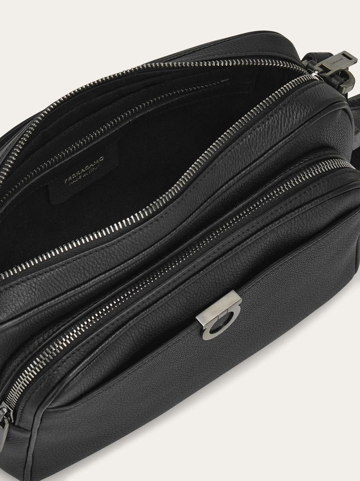 Ferragamo Mens Gancini shoulder bag in Black