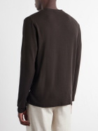 NN07 - Clive Waffle-Knit Cotton and Modal-Blend T-Shirt - Brown