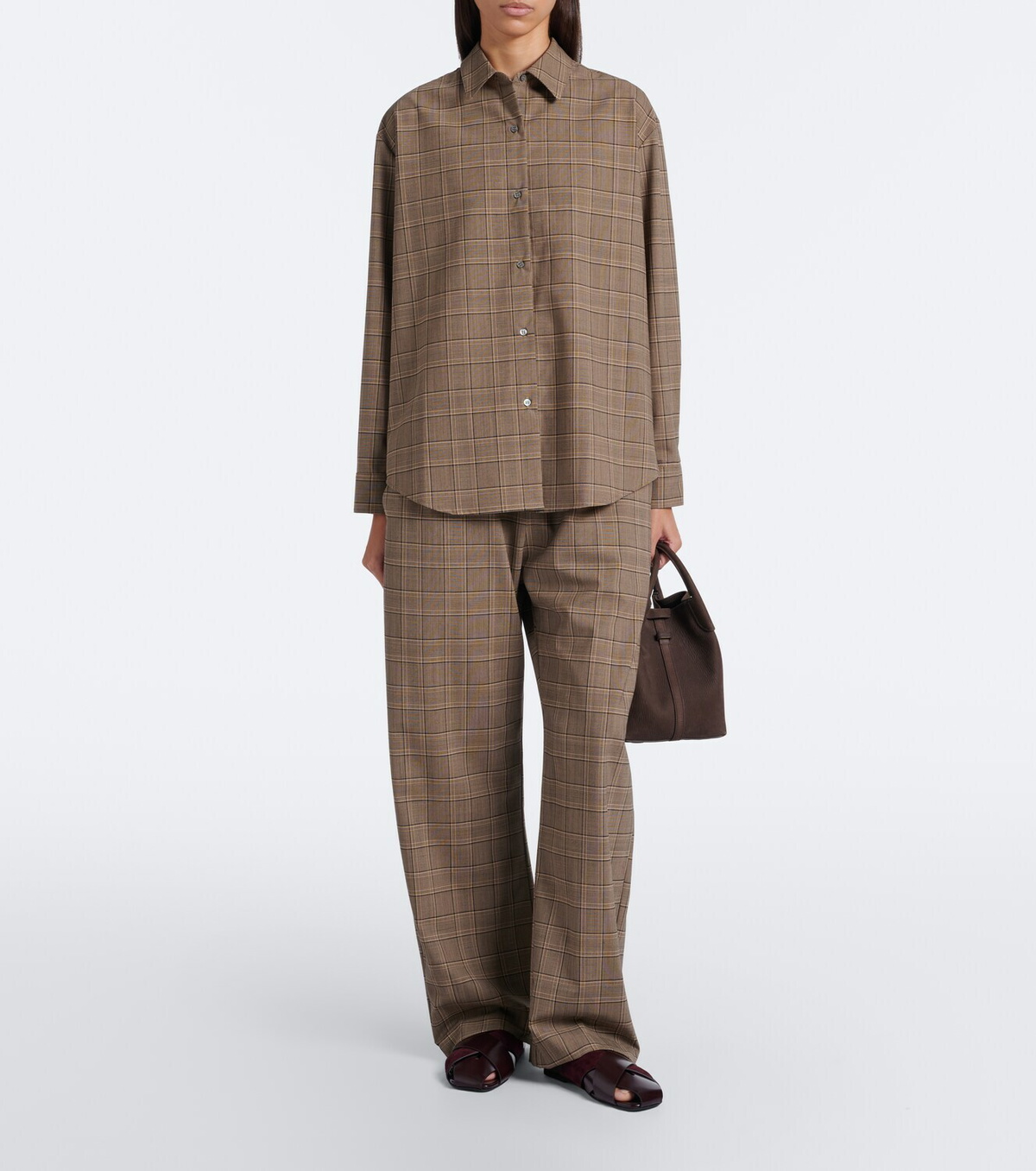 Leset Mia checked wide-leg pants