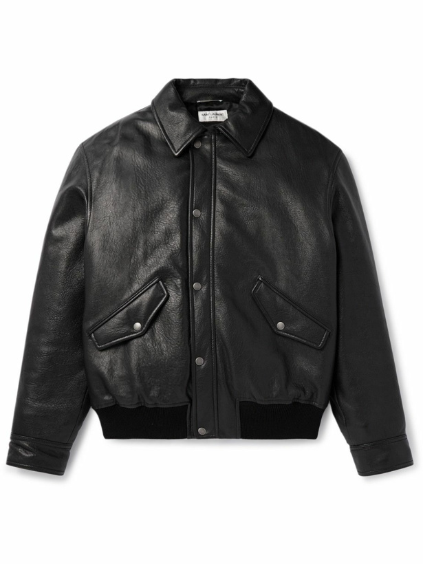 Photo: SAINT LAURENT - Leather Blouson Jacket - Black