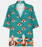 Adriana Degreas Vintage Orchid V-neck printed shirt