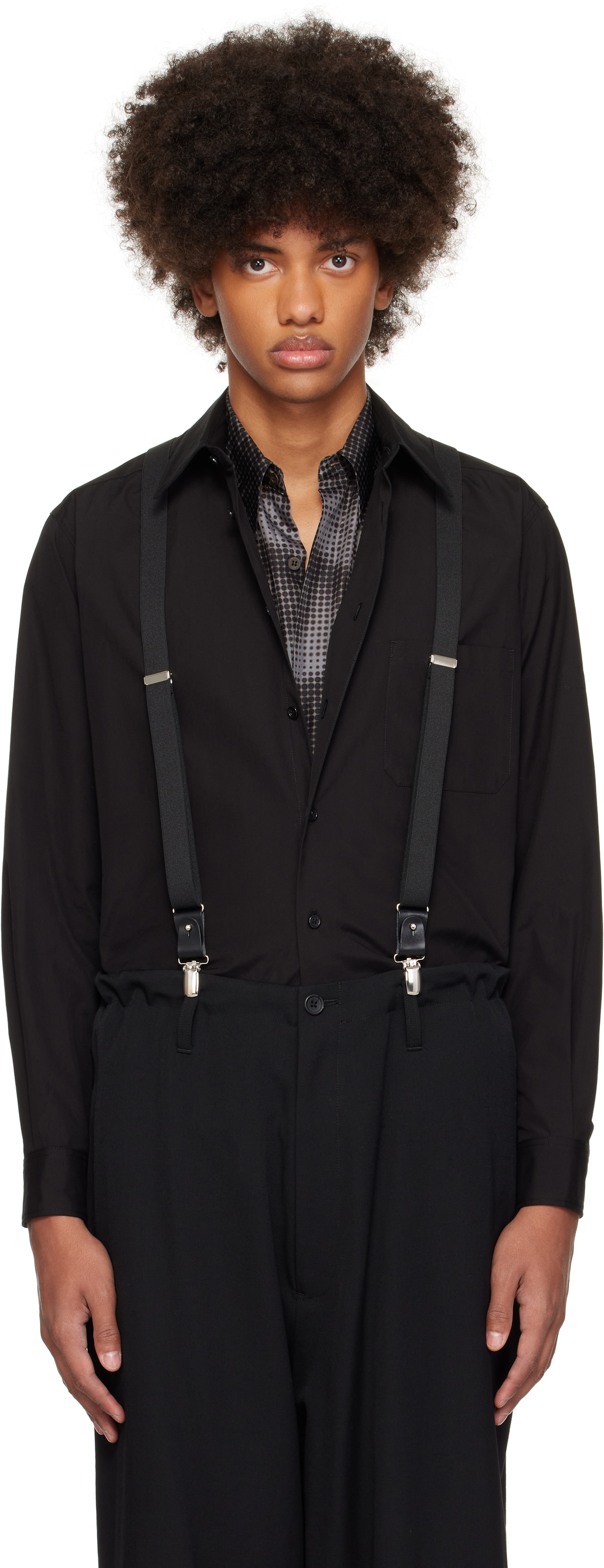 YOHJI YAMAMOTO Black Suit Broad G-CDH Standard Shirt Yohji