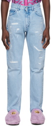 Versace Blue Distressed Jeans