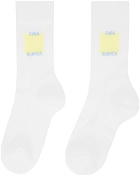 Casablanca White & Yellow Casa Logo Socks