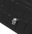 Alexander McQueen - Croc-Effect Leather Bifold Cardholder - Black