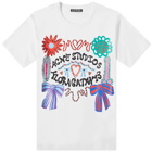 Acne Studios Men's Enriko Flower Logo T-Shirt in Optic White