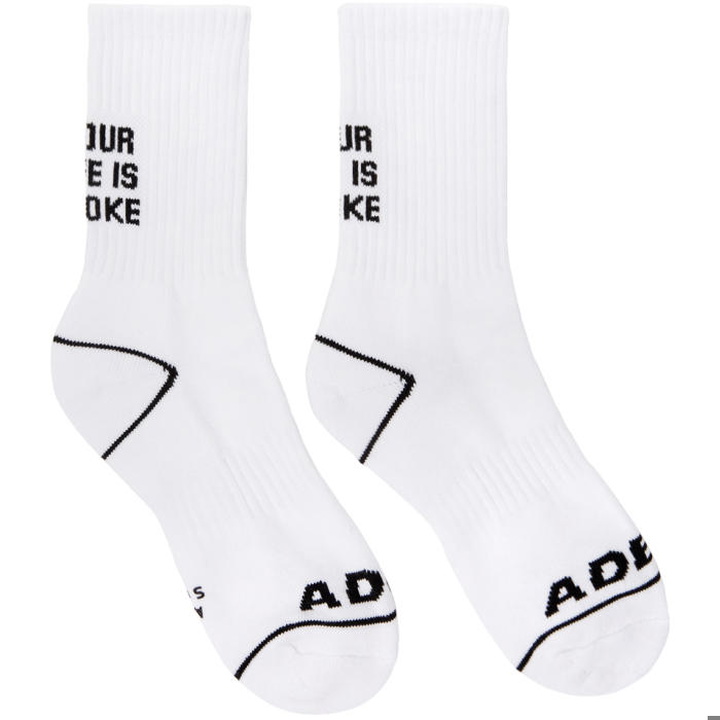 Photo: ADER error White Your Life is A Joke Socks
