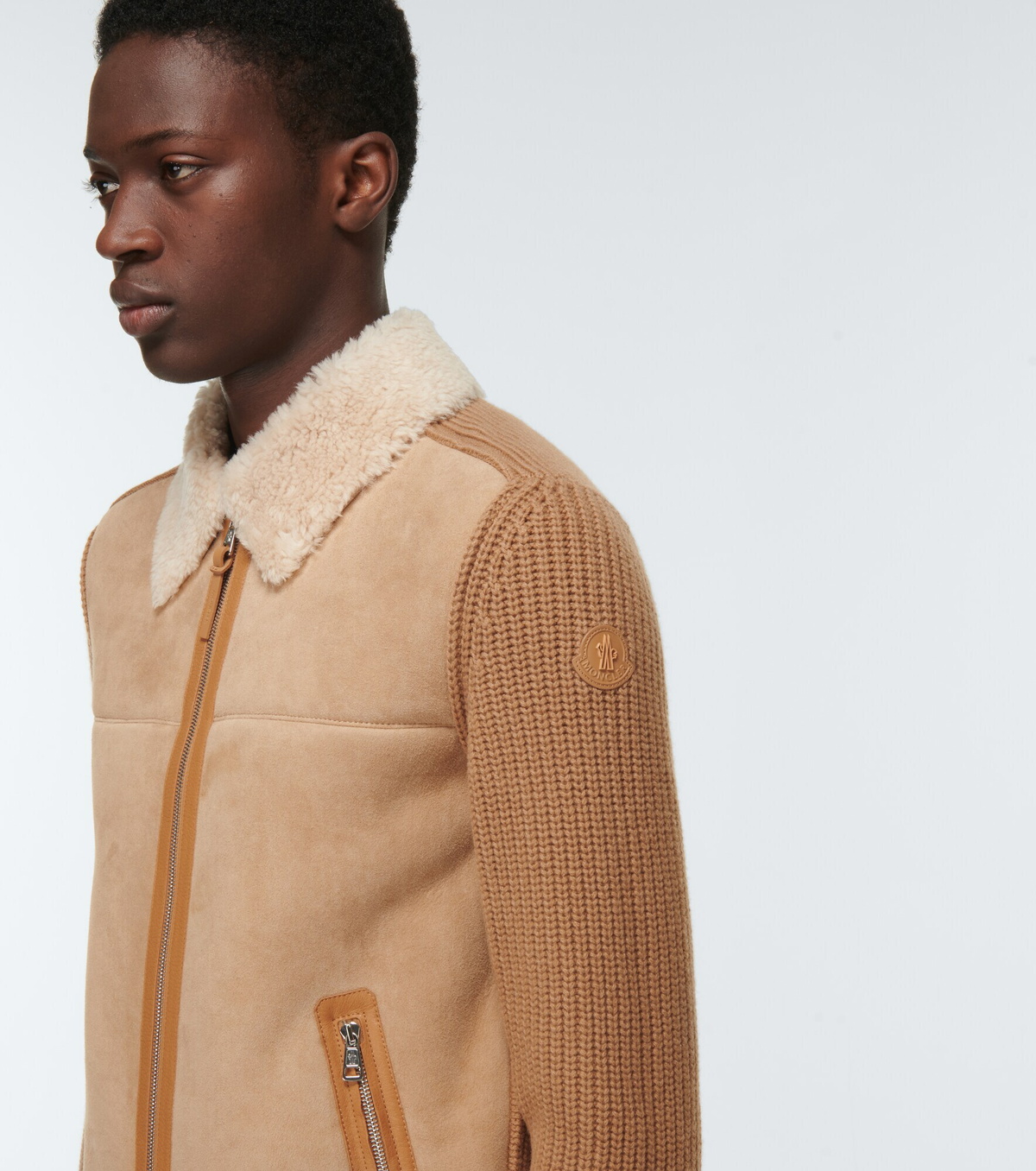 Moncler - Tricot suede, wool, and cashmere cardigan Moncler