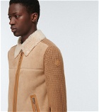 Moncler - Tricot suede, wool, and cashmere cardigan