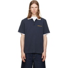 Casablanca Navy Laurel Pique Short Sleeve Polo
