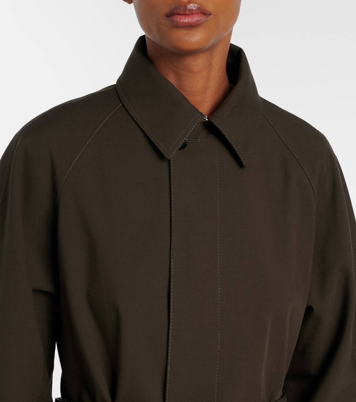Bottega Veneta Leather-trimmed trench coat