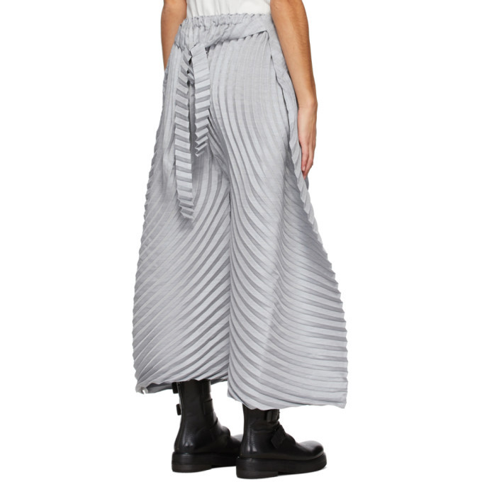 16AW ISSEY MIYAKE MEN wool boucle サルエル Issey Miyake Grey Wool Circle Pleats Trousers Issey Miyake Men