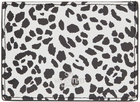 Valentino Garavani White & Black Leopard 'VLTN' Card Holder