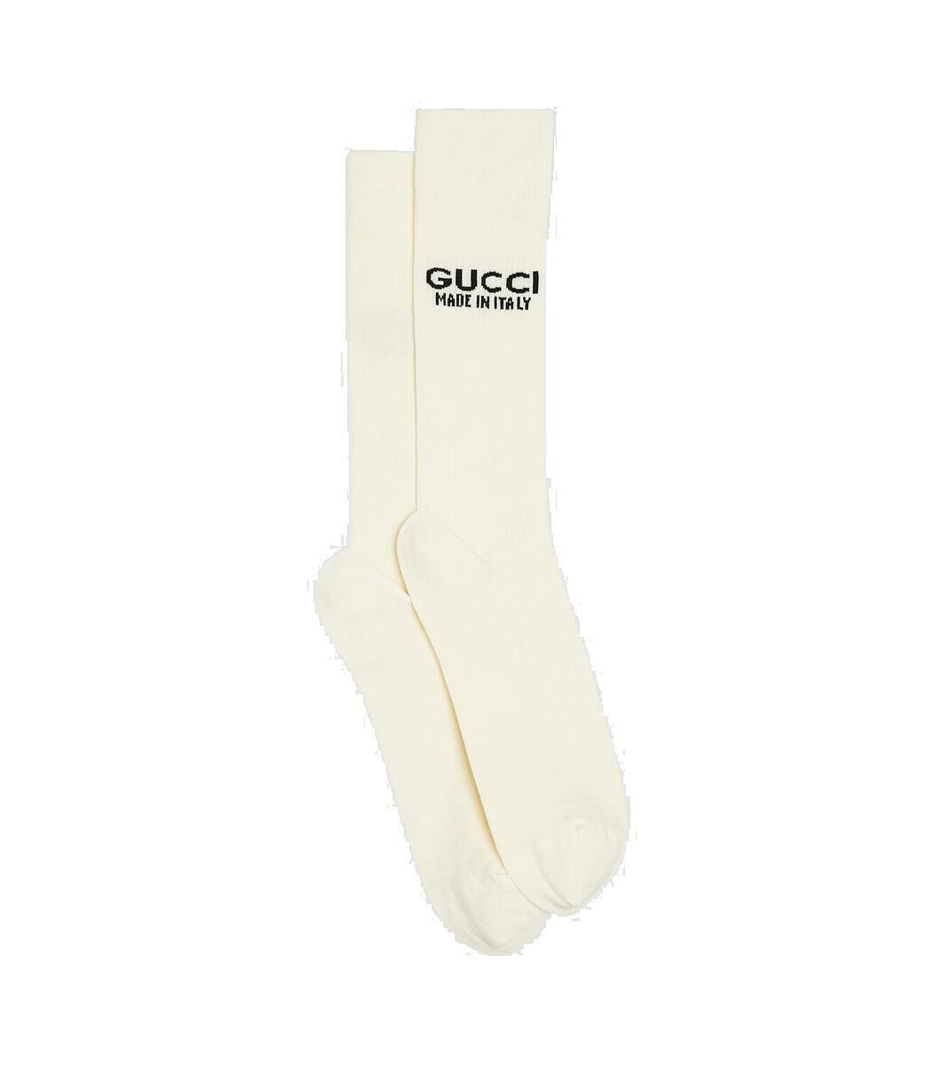 Photo: Gucci Logo printed cotton socks
