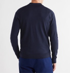 Mr P. - Slim-Fit Merino Wool Polo Shirt - Blue