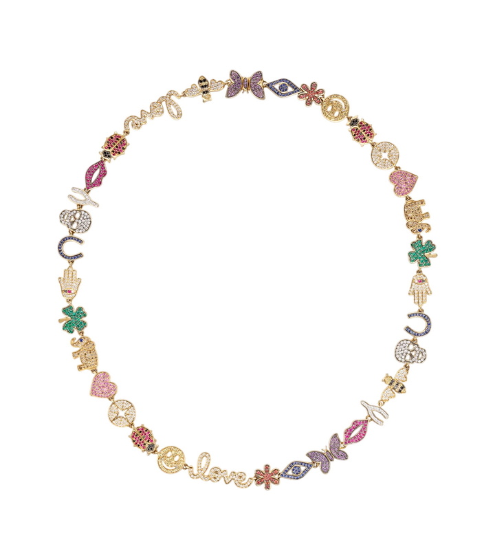 Photo: Sydney Evan 14kt gold charm necklace with diamonds