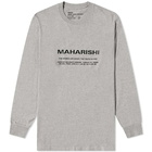 Maharishi Men's Long Sleeve MILTYPE Logo T-Shirt in GreyMarl