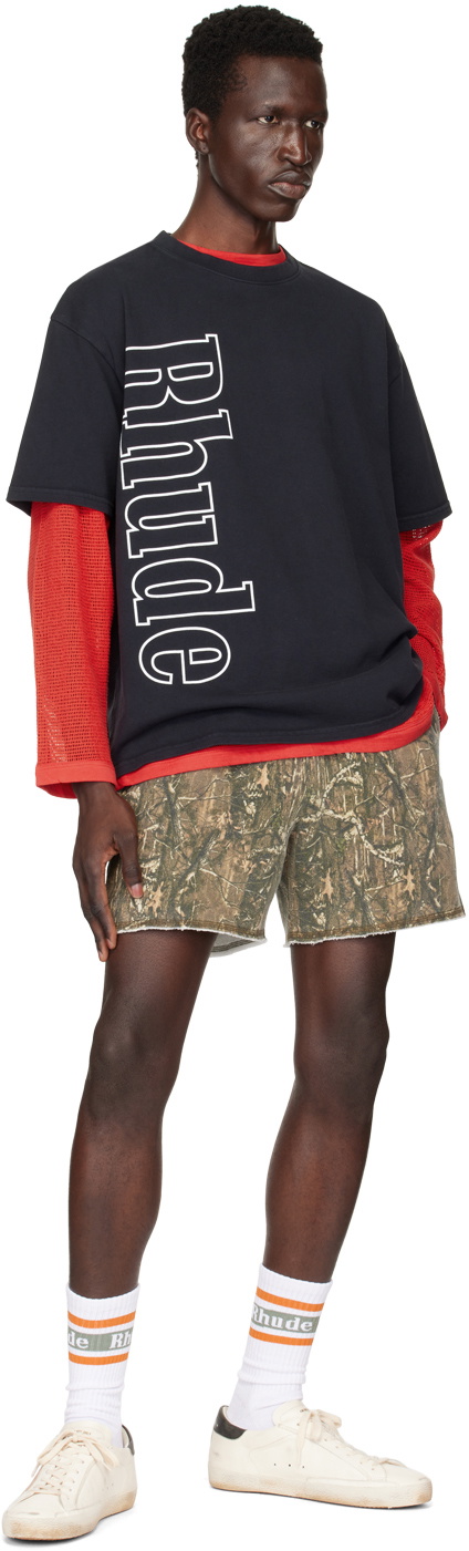 【関税込み】Rhude SSENSE限定 ブラック サイドロゴ Tシャツ Rhude SSENSE Exclusive Black Side Logo T-Shirt Rhude