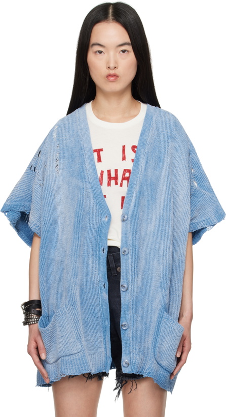 Photo: R13 Blue Sleeveless Boxy Cardigan