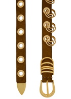 Dehanche Revenge Ring-embellished Suede Belt Brown