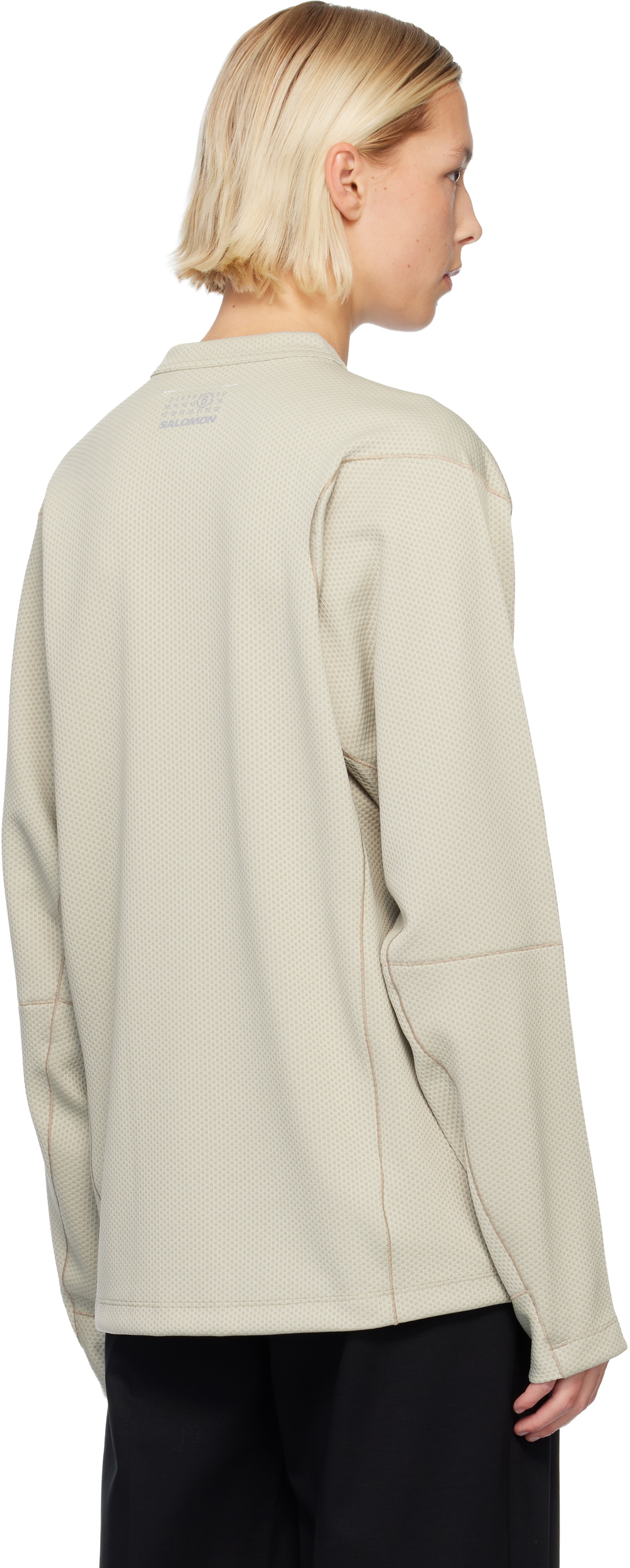MM6 Maison Margiela Gray Salomon Edition Jersey Long-Sleeved Sweater