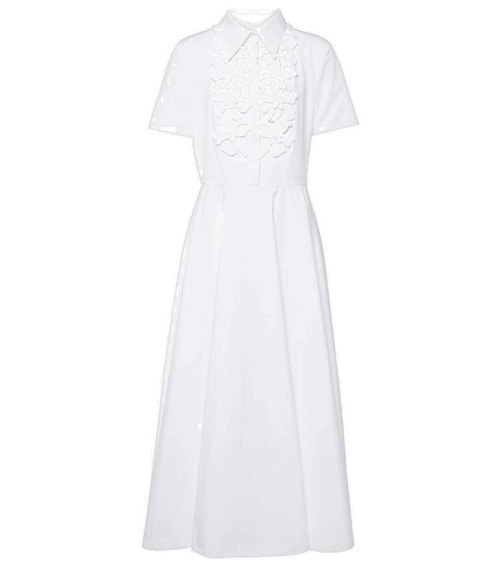 Photo: Valentino Embroidered cotton poplin midi dress