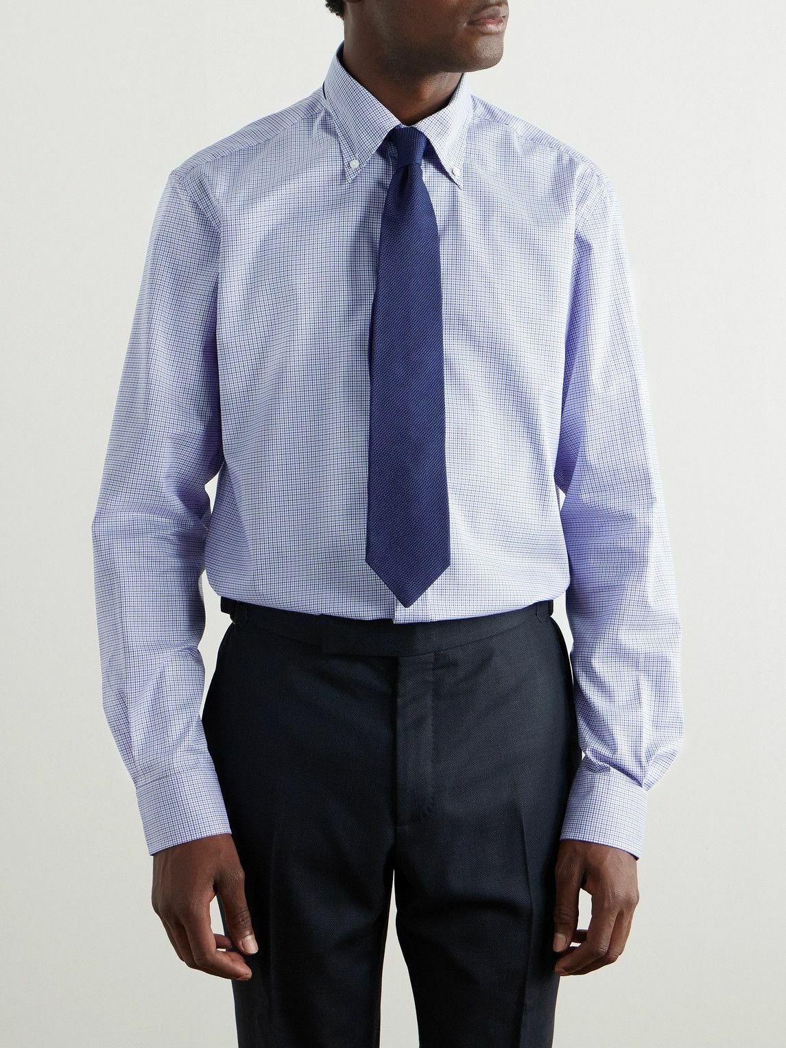 Ralph Lauren Purple label - Gingham Cotton-Poplin Shirt - Blue