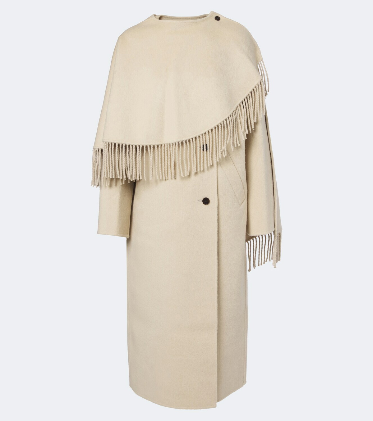 Róhe Fringed caped alpaca and wool coat