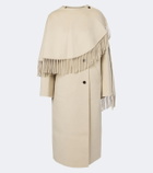 Róhe Fringed caped alpaca and wool coat