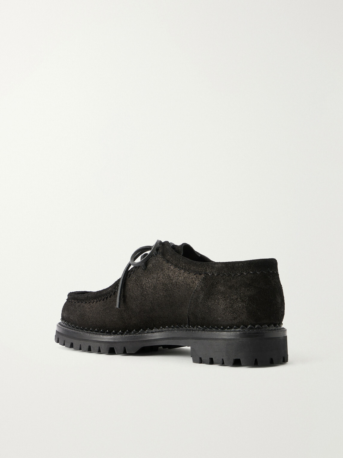 Yuketen - Sibillini Tyrolean Waxed Suede Derby Shoes - Black