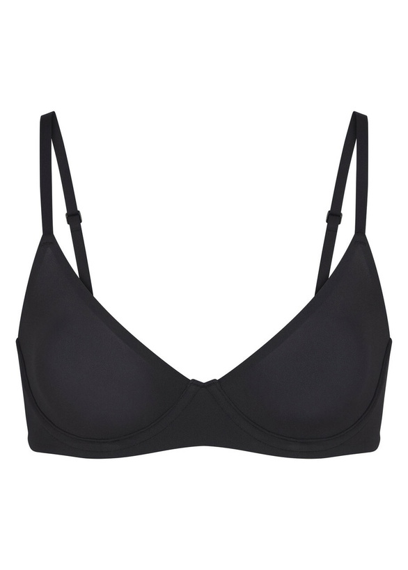 Photo: Skims Unlined Stretch-jersey Demi bra Black