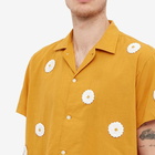 Bode Men's Daisy Rickrack Embroidered Vacation Shirt in Marigold