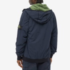 Stone Island Men's Reversible Polartec Hooded Jacket in Navy