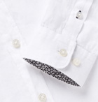 Hugo Boss - Slim-Fit Grandad-Collar Linen Shirt - White