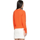 Victoria Beckham Orange Cashmere Cropped Sweater