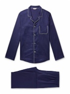 Derek Rose - Lombard 6 Cotton-Jacquard Pyjama Set - Blue