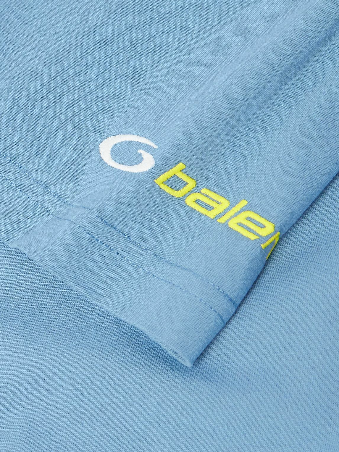 Balenciaga - Oversized Logo-Embroidered Cotton-Jersey T-Shirt - Blue