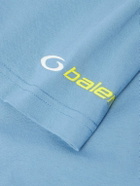 Balenciaga - Oversized Logo-Embroidered Cotton-Jersey T-Shirt - Blue