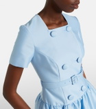 Self-Portrait Belted taffeta midi dress