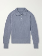 Stòffa - Ribbed Cashmere Polo Sweater - Blue