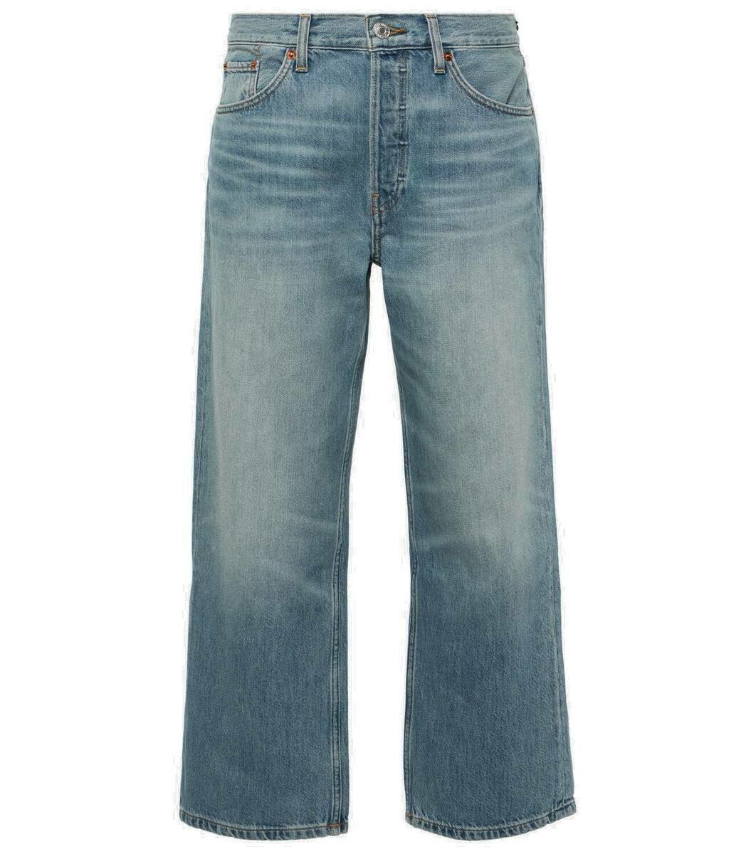 Snoopy Blue Womens Jeans High Waist Vintage Straight Leg Baggy