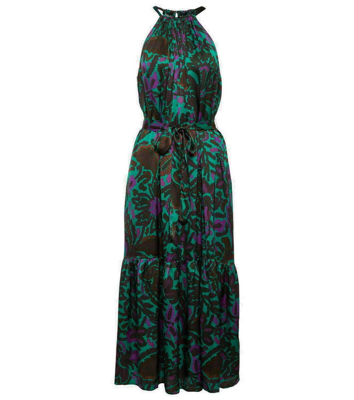 Photo: Velvet Kareese printed satin midi dress