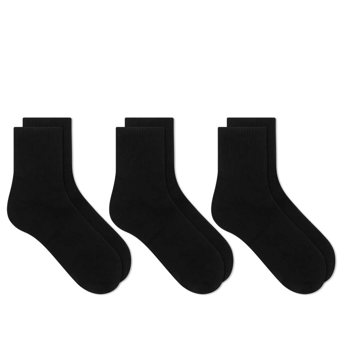 SKIMS Men's Quarter Crew Sock - 3 Pack in Onyx