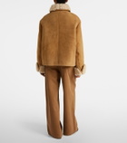Ami Paris Shearling-trimmed suede jacket